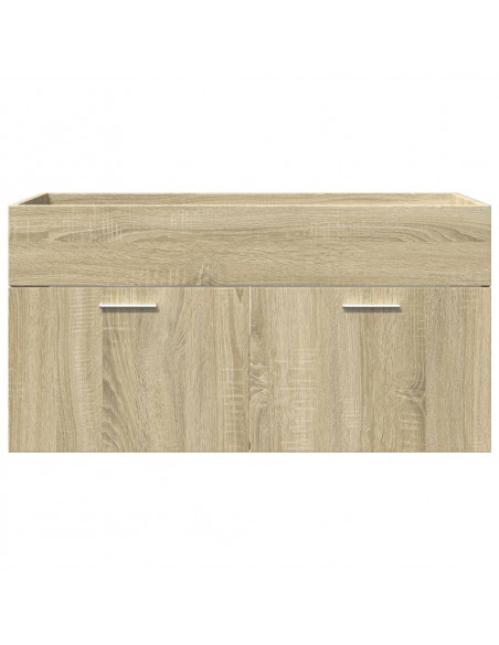 Set Mobili da Bagno 3 pz Rovere Sonoma in Legno Multistrato