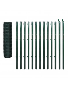 Recinzione Euro in Acciaio 25x1,7 m Verde 2