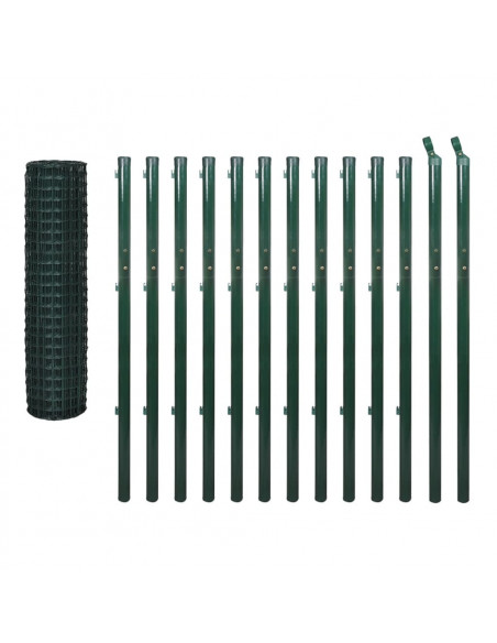 Recinzione Euro in Acciaio 25x1,7 m Verde