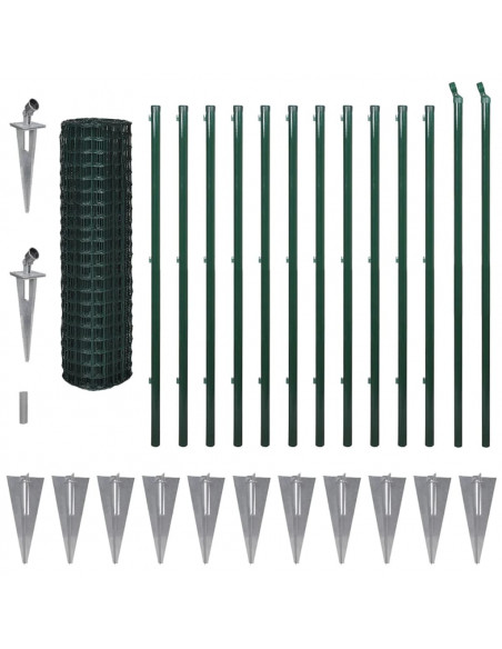 Recinzione Euro in Acciaio 25x1,5 m Verde