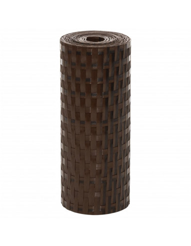 Schermi da Balcone 10 pz Marrone e Nero 255x19 cm in Polyrattan