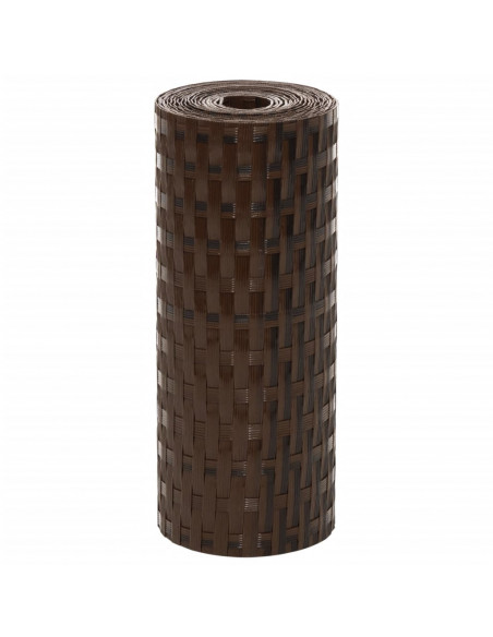 Schermi da Balcone 10 pz Marrone e Nero 255x19 cm in Polyrattan