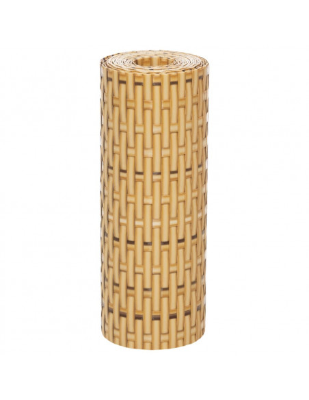 Schermi da Balcone 10 pz Marrone Chiaro 255x19 cm in Polyrattan