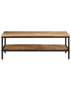 Tavolino 100x50x35 cm in Legno Massello di Mango Grezzo 2