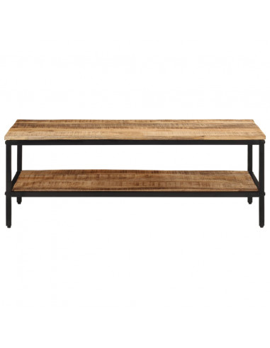 Tavolino 100x50x35 cm in Legno Massello di Mango Grezzo