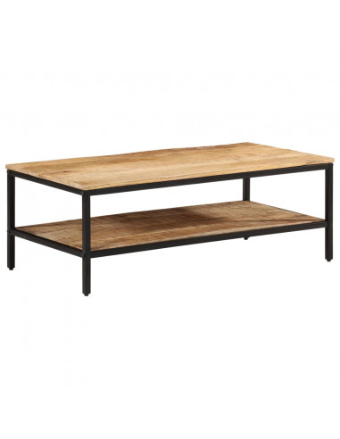 Tavolino 100x50x35 cm in Legno Massello di Mango Grezzo