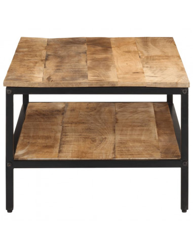 Tavolino 100x50x35 cm in Legno Massello di Mango Grezzo