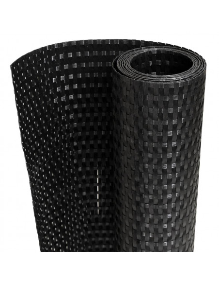 Paravento da Balcone Nero 500x100 cm in Polyrattan