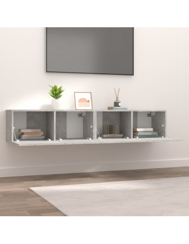 Mobili TV 2 pz Grigio Cemento 80x30x30 cm in Legno Multistrato