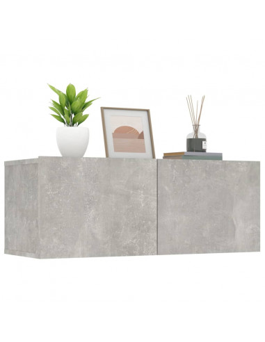 Mobili TV 2 pz Grigio Cemento 80x30x30 cm in Legno Multistrato