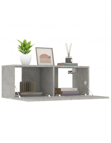 Mobili TV 2 pz Grigio Cemento 80x30x30 cm in Legno Multistrato
