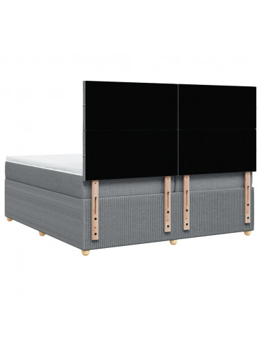 Giroletto a Molle con Materasso Grigio Chiaro 200x200cm Tessuto