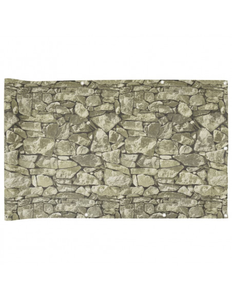 Paravento da Giardino con Aspetto Pietra 300x75 cm PVC