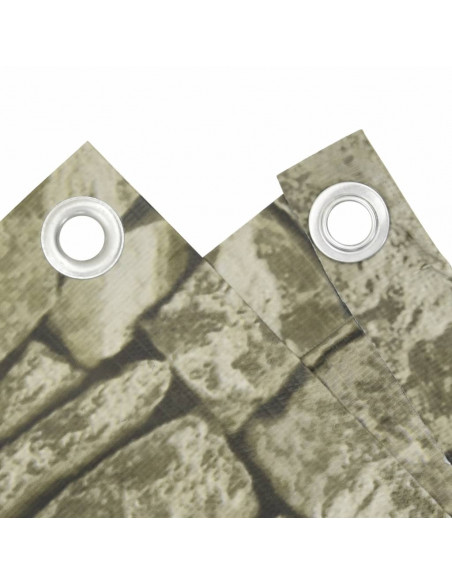 Paravento da Giardino con Aspetto Pietra 300x75 cm PVC