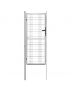 Cancello per Giardino in Acciaio Zincato 105x250cm Argento 2