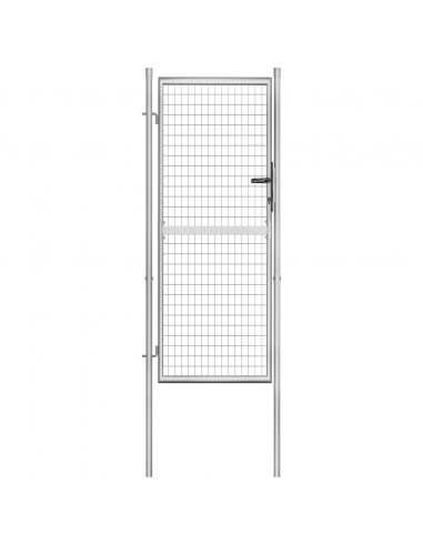 Cancello per Giardino in Acciaio Zincato 105x250cm Argento