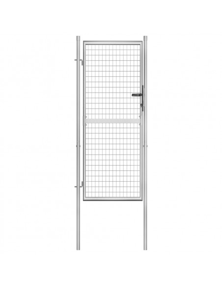 Cancello per Giardino in Acciaio Zincato 105x250cm Argento