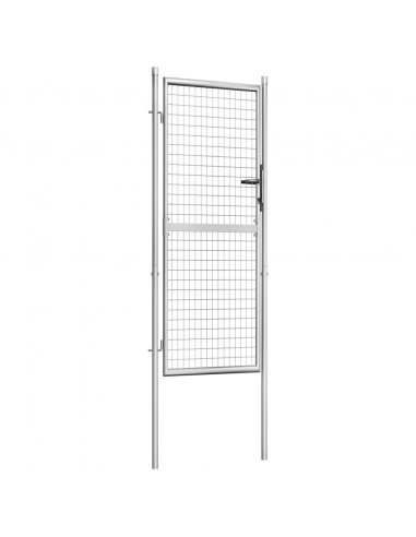 Cancello per Giardino in Acciaio Zincato 105x250cm Argento