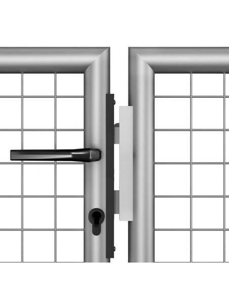 Cancello per Giardino in Acciaio Zincato 306x125 cm Argento