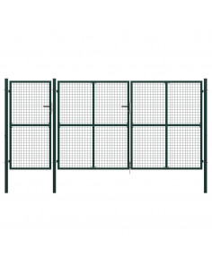 Cancello per Giardino in Acciaio 400x150 cm Verde 2