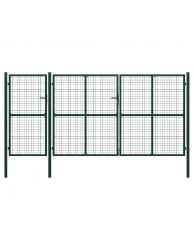 Cancello per Giardino in Acciaio 400x150 cm Verde