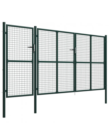 Cancello per Giardino in Acciaio 400x150 cm Verde