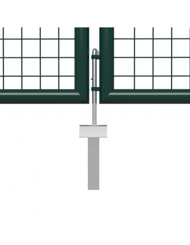 Cancello per Giardino in Acciaio 400x150 cm Verde