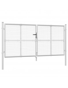 Cancello da Giardino Rete Argento 300x175 cm Acciaio Zincato 2