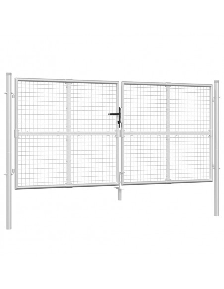 Cancello da Giardino Rete Argento 300x175 cm Acciaio Zincato