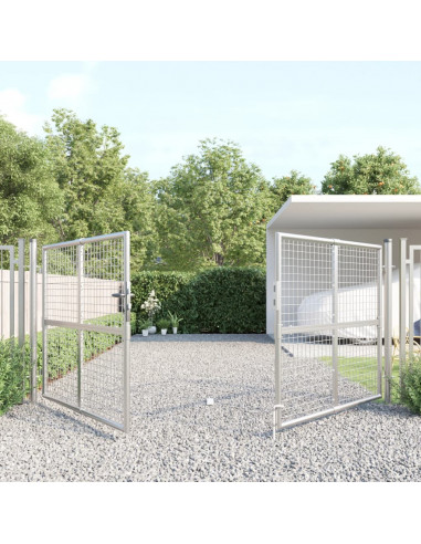 Cancello da Giardino Rete Argento 300x175 cm Acciaio Zincato