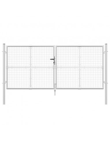 Cancello da Giardino Rete Argento 300x175 cm Acciaio Zincato