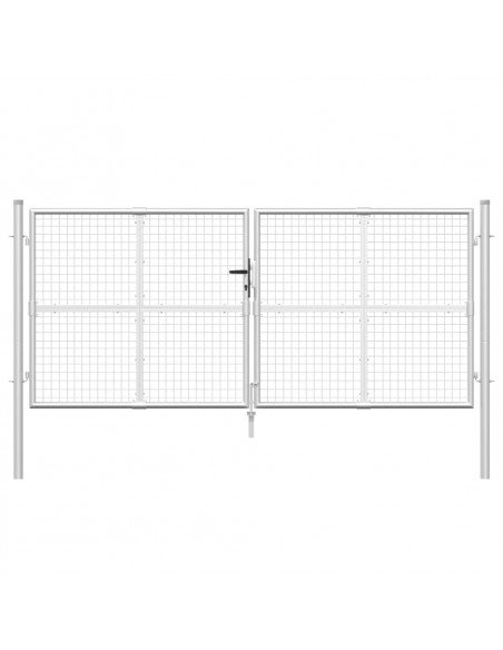 Cancello da Giardino Rete Argento 300x175 cm Acciaio Zincato