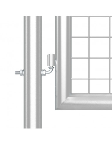 Cancello da Giardino in Rete Argento 350x175 cm Acciaio Zincato