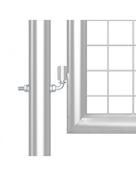 Cancello da Giardino in Rete Argento 400x175 cm Acciaio Zincato