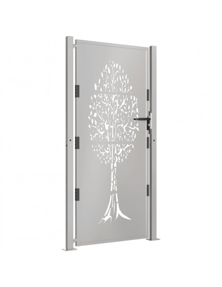 Cancello da Giardino 105x180 cm in Acciaio Corten Design Albero