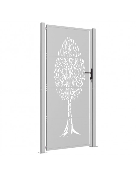 Cancello da Giardino 105x205 cm in Acciaio Corten Design Albero