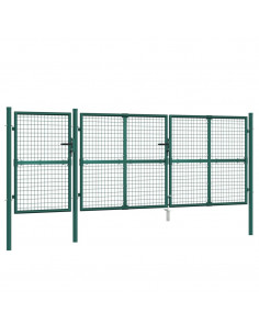 Cancello da Giardino in Rete Verde 400x175 cm Acciaio Zincato 2