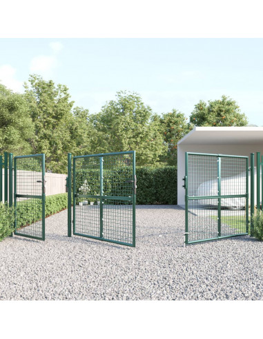 Cancello da Giardino in Rete Verde 400x175 cm Acciaio Zincato