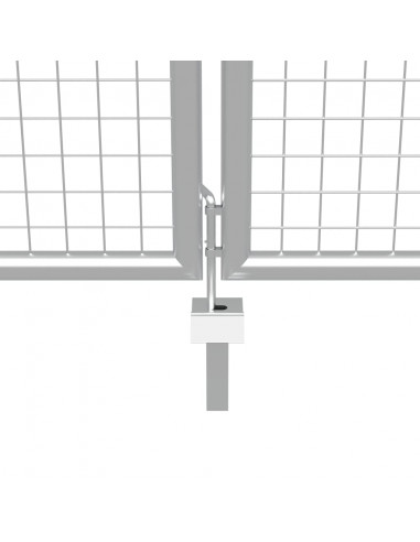 Cancello per Giardino in Acciaio Zincato 415x200cm Argento