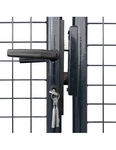 Cancello per Giardino in Acciaio Zincato Grigio 400x175 cm