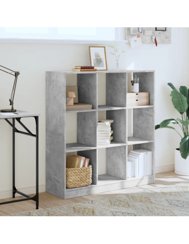 Libreria Grigio Cemento 102x32x108 cm in Legno Multistrato