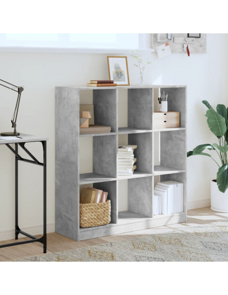 Libreria Grigio Cemento 102x32x108 cm in Legno Multistrato