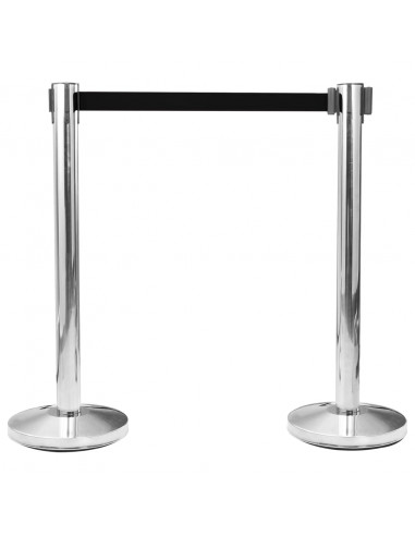 Barriera a Nastro Retrattile 200 cm Nero