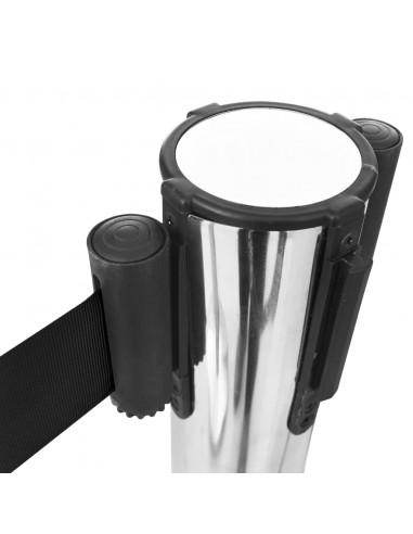 Barriera a Nastro Retrattile 200 cm Nero