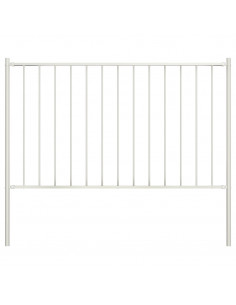 Pannello Recinzione con Pali Acciaio Verniciato 1,7x1m Bianco 2