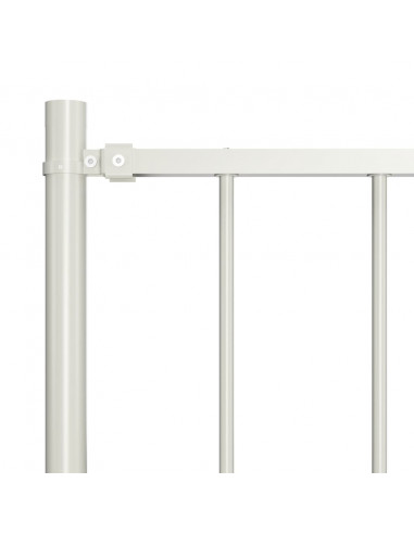 Pannello Recinzione con Pali Acciaio Verniciato 1,7x1m Bianco
