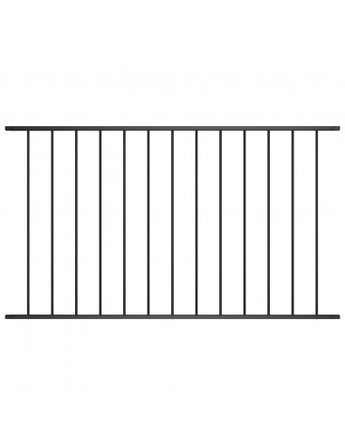 Pannello di Recinzione in Acciaio Verniciato 1,7x1 m Nero