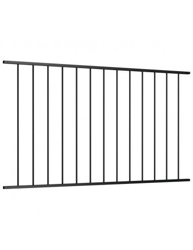 Pannello di Recinzione in Acciaio Verniciato 1,7x1 m Nero