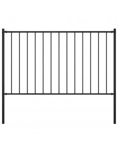 Pannello Recinzione con Pali Acciaio Verniciato 1,7x1 m Nero 2