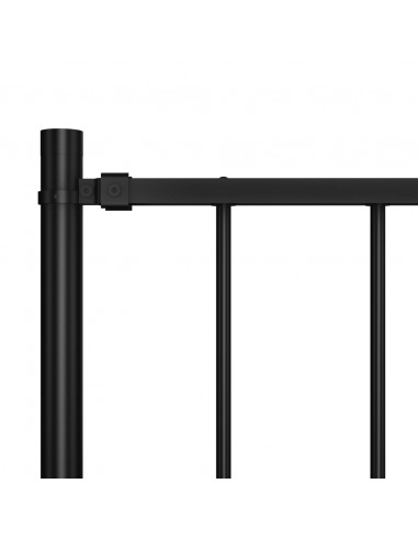 Pannello Recinzione con Pali Acciaio Verniciato 1,7x1,25 m Nero
